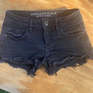 American Eagle Outfitters black jean shorts. Size 0.